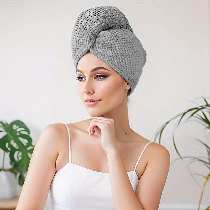 Thickened Super Absorbent Coral Fleece Hair Towel Cap