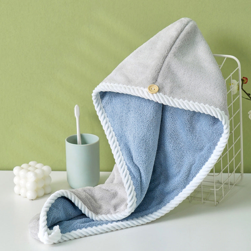 Thickened Super Absorbent Coral Fleece Hair Towel Cap
