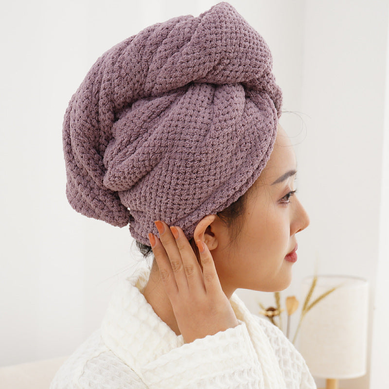 Thickened Super Absorbent Coral Fleece Hair Towel Cap