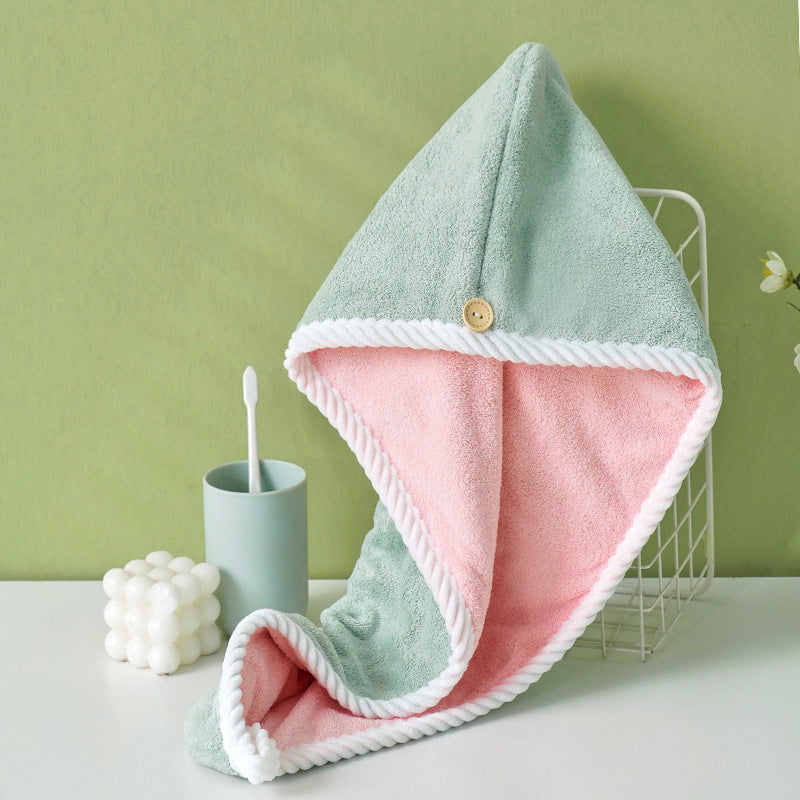 Thickened Super Absorbent Coral Fleece Hair Towel Cap