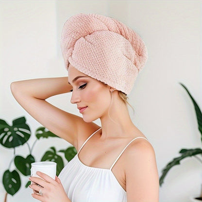 Thickened Super Absorbent Coral Fleece Hair Towel Cap