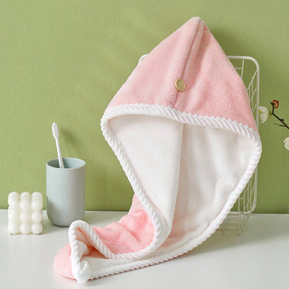 Thickened Super Absorbent Coral Fleece Hair Towel Cap